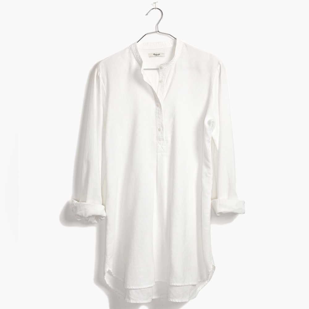 Madewell Linen Tunic Top in White Cotton size XS - Picture 1 of 4